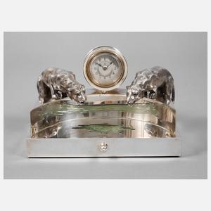 Tischdekoration mit Uhr Art déco