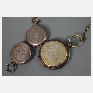 Drei silberne Taschenuhren