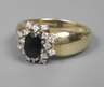 Damenring mit Saphir und Brillanten