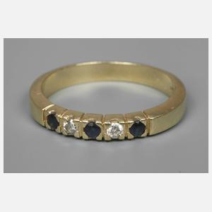 Bandring mit Saphiren und Brillanten