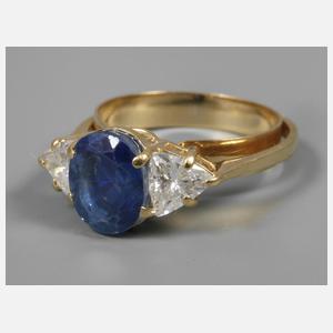 Damenring mir Saphir und Diamanten