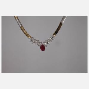 Collier mit Rubin und Brillanten