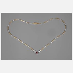 Collier mit Rubin und Brillanten