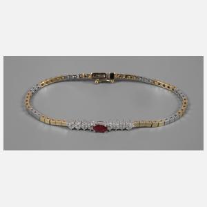 Armband mit Rubin und Brillanten