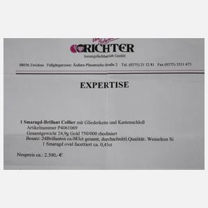 Collier mit Smaragd und Brillanten