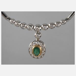 Collier mit Smaragd und Brillanten