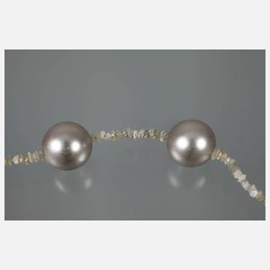 Perlenkette mit Diamanten