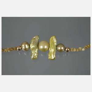 Diamantkette mit Perlen