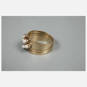 Damenring mit Perlen