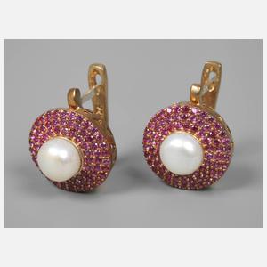Paar Ohrringe mit Perlen