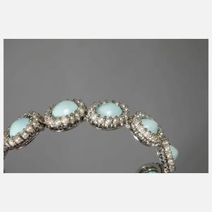 Damenarmband mit Perlen und Türkisen