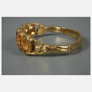 Massiver Armreif mit Citrinen