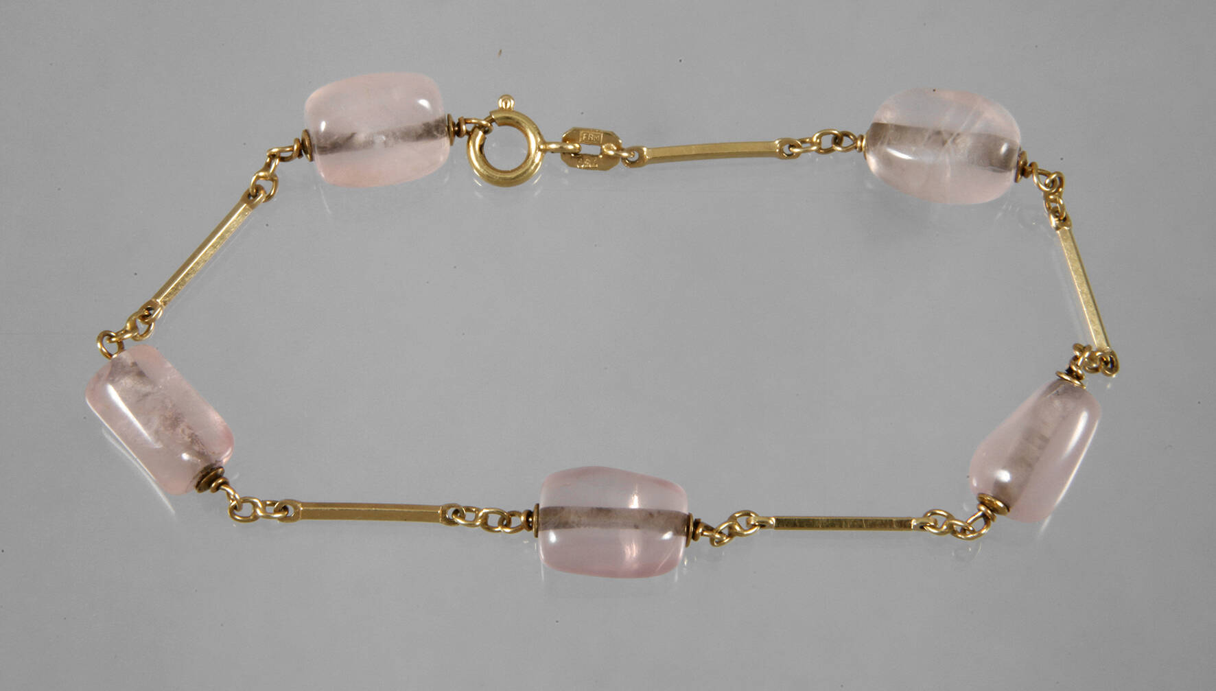 Armband Gold mit Rosenquarz