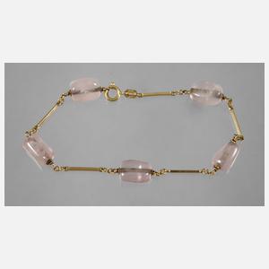 Armband Gold mit Rosenquarz