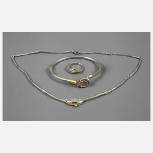 Schmuckset Silber mit Brillanten