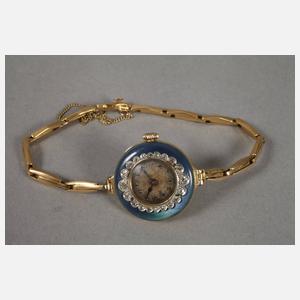 Damenarmbanduhr Gold mit Diamanten