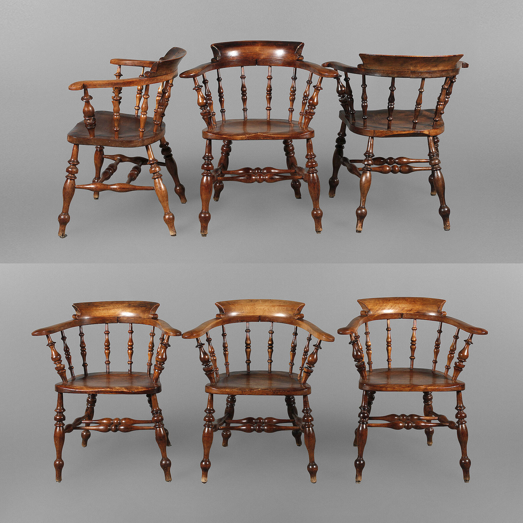 Sechs Windsor Armlehnstühle