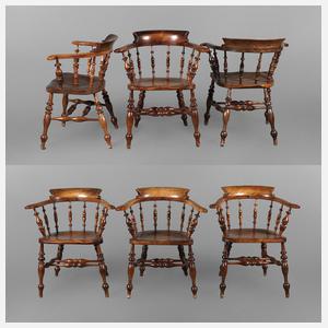 Sechs Windsor Armlehnstühle