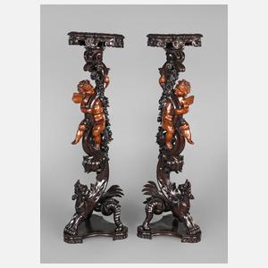 Paar prächtige Postamente Historismus