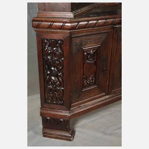 Eckschrank mit Glasaufsatz