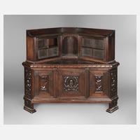 Eckschrank mit Glasaufsatz111