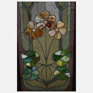 Vier Bleiglasfenster Jugendstil