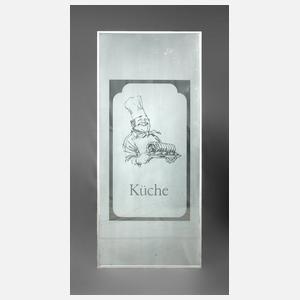 Ätzglasscheibe Küche