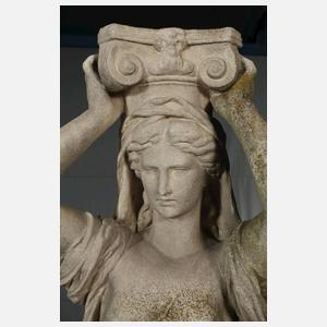 Gartenfigur als Karyatide