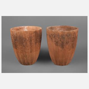 Paar Pflanzgefäße Terrakotta