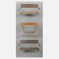 Paar Gartenbänke mit Armlehnen111