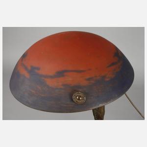 Figürliche Tischlampe mit Schirm Muller Frères