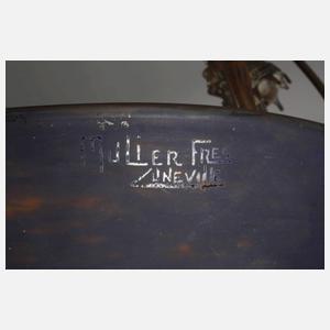 Figürliche Tischlampe mit Schirm Muller Frères