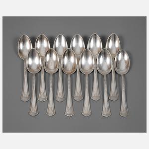 Peter Behrens zwölf Speiselöffel Silber