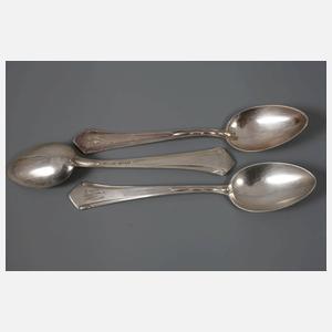 Peter Behrens neun Dessertlöffel Silber