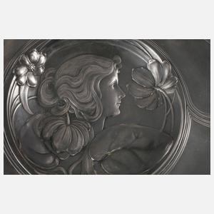 WMF Geislingen figürlicher Jugendstilteller