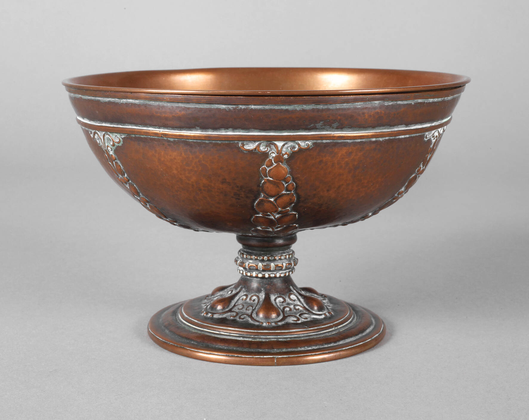 Kleine Jugendstil-Fußschale Kupfer