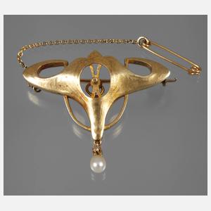 Goldbrosche Jugendstil