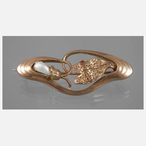 Jugendstilbrosche mit Perle