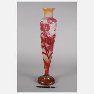 Émile Gallé große Ätzglasvase