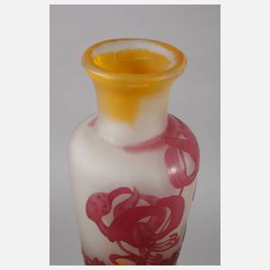 Émile Gallé große Ätzglasvase