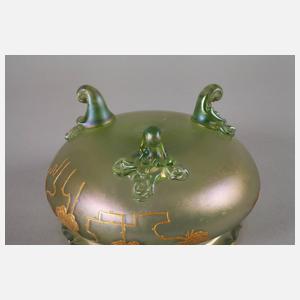 Lötz Wwe. Fußschale mit Reliefgoldmalerei