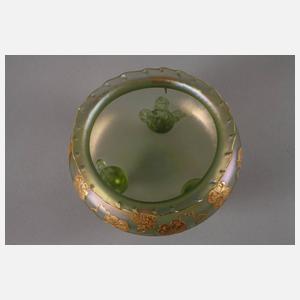 Lötz Wwe. Fußschale mit Reliefgoldmalerei