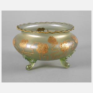 Lötz Wwe. Fußschale mit Reliefgoldmalerei