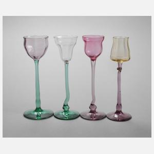 Vier Likörgläser Jugendstil