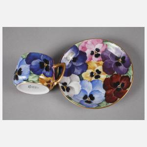 Hutschenreuther Hohenberg Mokkatasse Stiefmütterchendekor