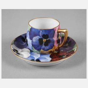 Hutschenreuther Hohenberg Mokkatasse Stiefmütterchendekor