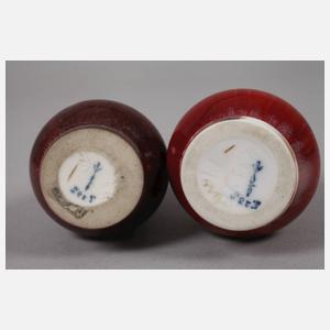 KPM Berlin Paar Enghalsvasen Sang-de-boeuf-Glasur