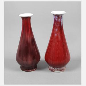 KPM Berlin Paar Enghalsvasen Sang-de-boeuf-Glasur