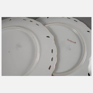 Nymphenburg Paar Obstteller mit Weichmalerei