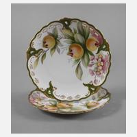 Nymphenburg Paar Obstteller mit Weichmalerei111